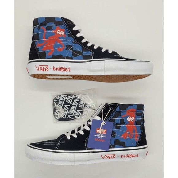 VANS x Krooked by Natas Kaupas for Ray Barbee Sk8-Hi Sneakers VN0A5FCCAPG - Picture 2 of 12